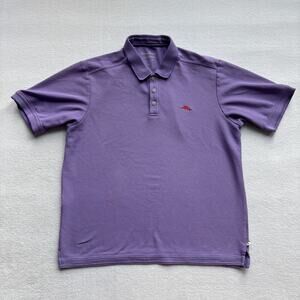 Tommy Bahama Polo Shirt Mens Large Purple Excellent IslandZone Supima Cotton